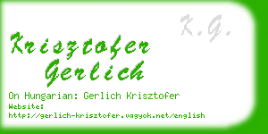 krisztofer gerlich business card